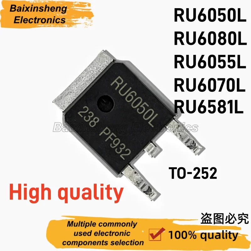 10PCS High quality RU6050L RU6080L RU6055L RU6070L RU6581L TO-252 Field-Effect Transistor