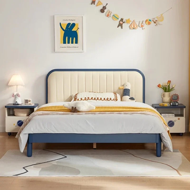 Wood Frame Childrens Bed Boys Girls Single Apartment Childrens Bed Simple White Camas Moderrnas Inteligentes Home Furniture