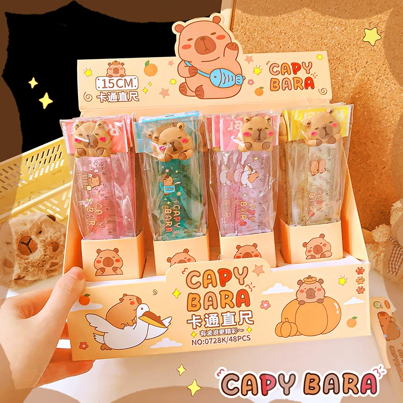 kawaii stationery items back to school supplies drawing cute capybara Ruler school accessories All for school school useful