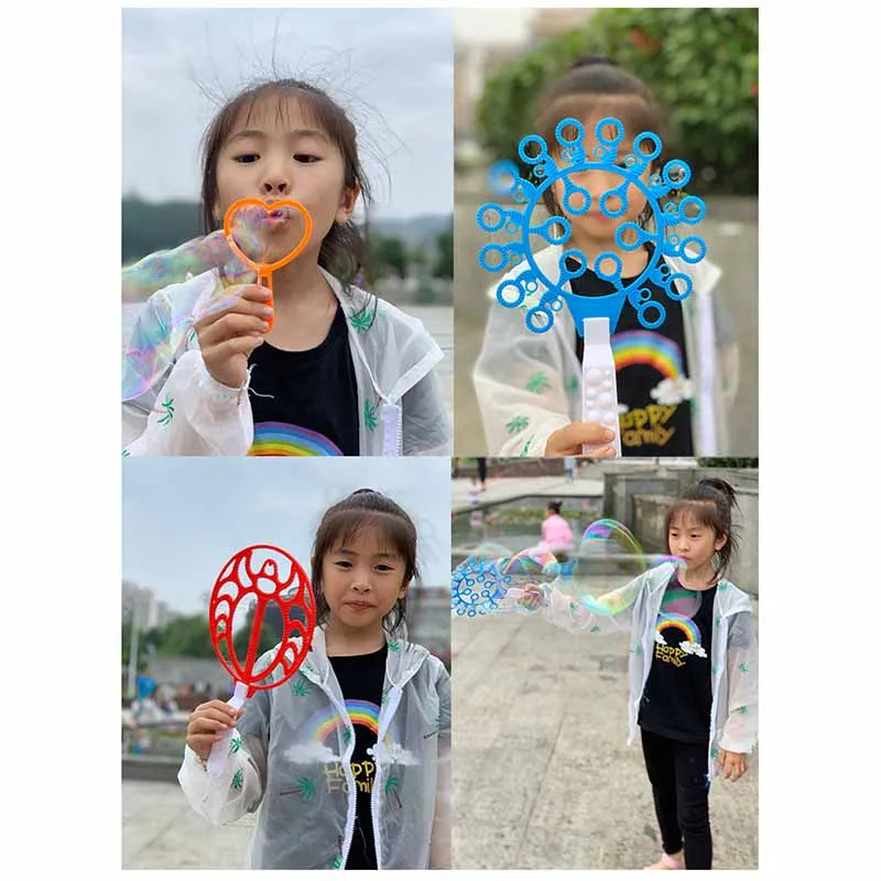 Kids Outdoor Hand Bubble Blowing Tools Props 15Pcs/Set Kids Happy Bubble Blowing Tools Set Multi-Shape Bubble Blowing Tools