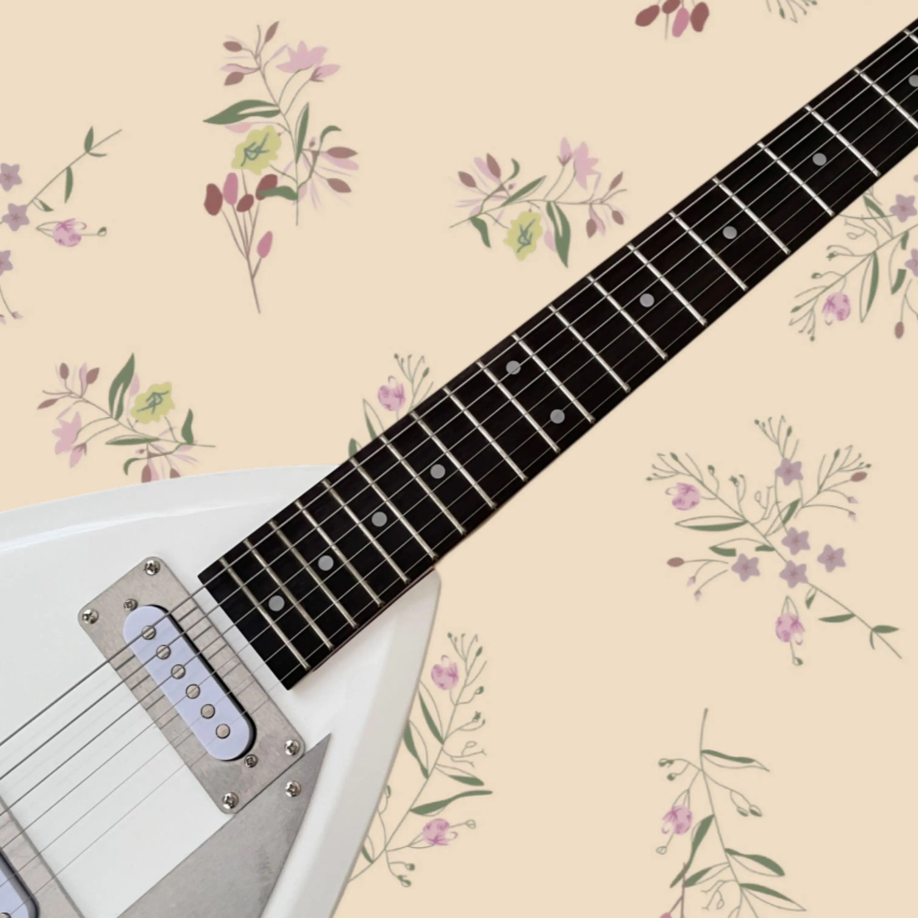 White Teardrop-Shaped 6-String Electric Guitar,Metal Signature Pickguard,SS Pickups Guitars, Creative Personalized Gift Guitarra
