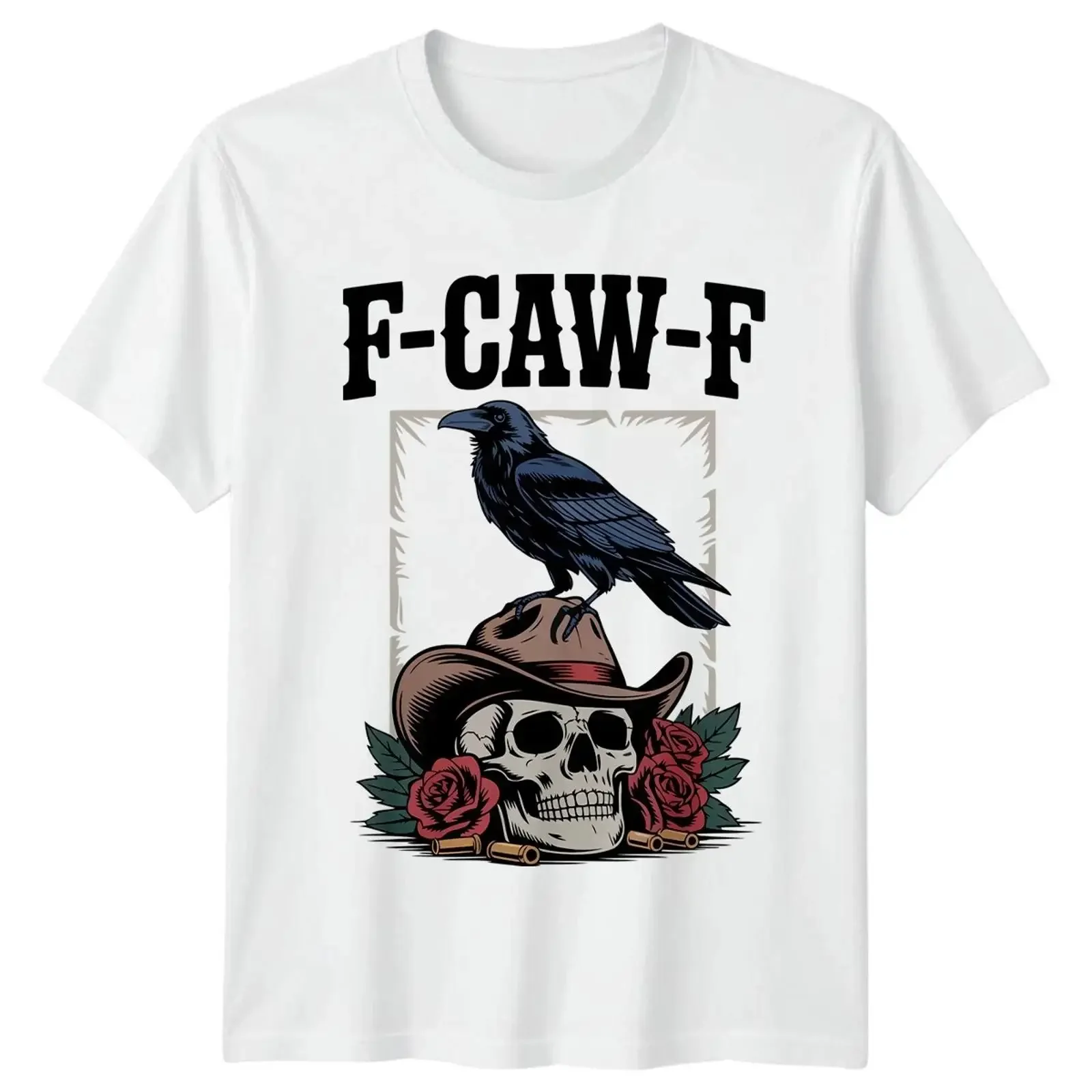 Camiseta Gráfica Vintage F.C. Gothic Totenkopf Rabe Cowboy Hut para Hombre y Mujer, Lavada, Ligeramente Casual, Unisex, Suave