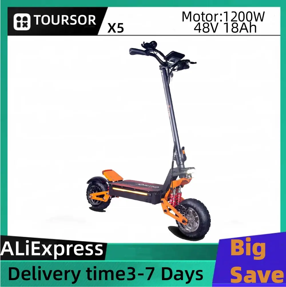 

TOURSOR X5 Electric Scooter For Adults 3000W*2 Dual Motor escooter 60V35Ah Battery E-Scooter 11Inch Tire Foldable Road EScooter