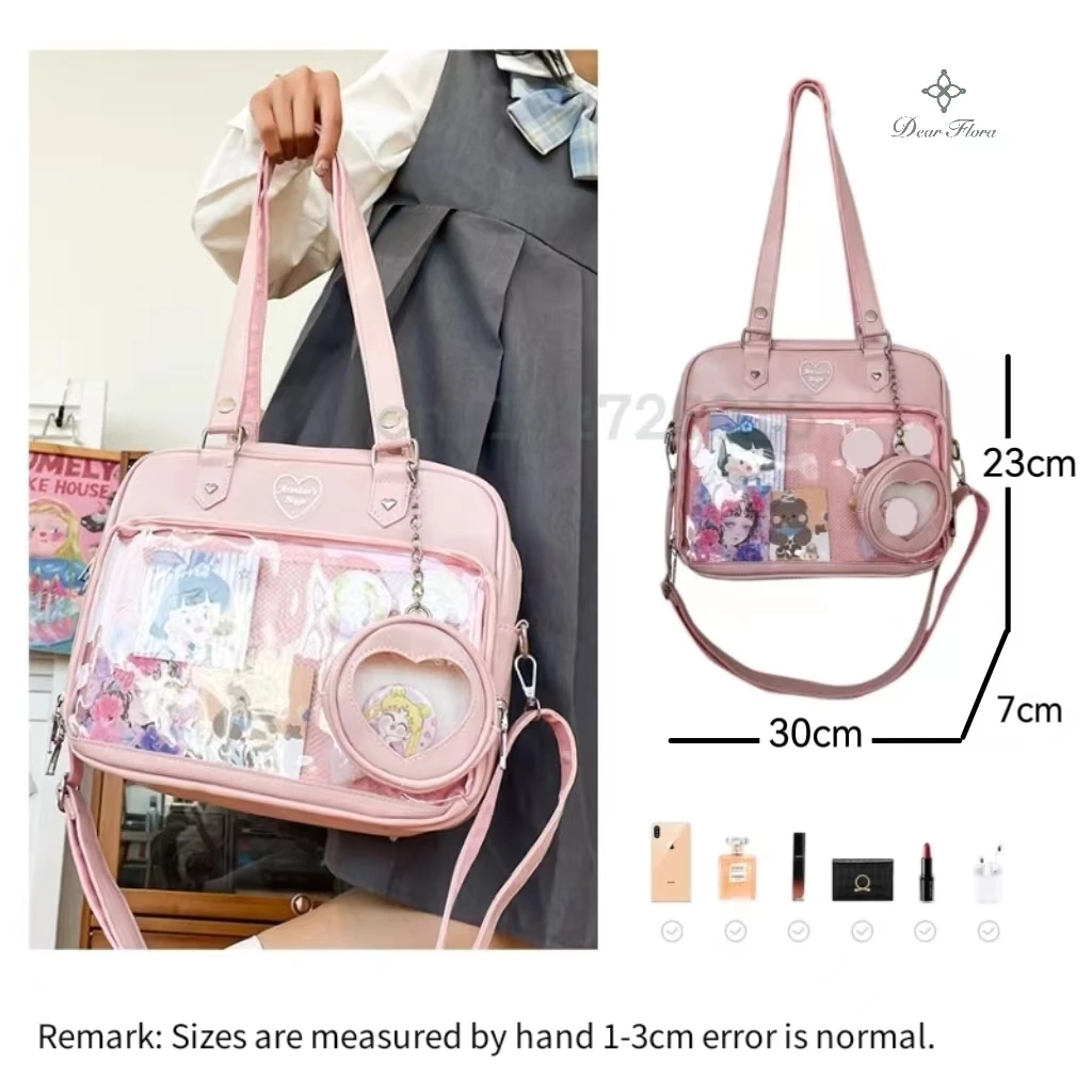 Bolsa Ita de grande capacidade para mulheres, bolsa tiracolo, cor doce kawaii, bolsa de ombro formal, moda estudantil, tendência estilo japonês