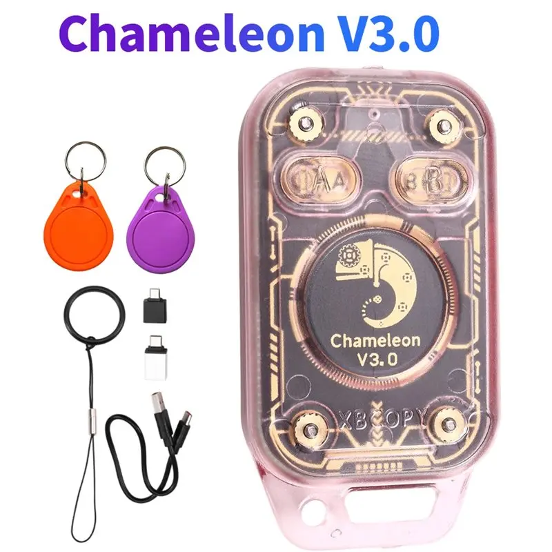 PHILE-Chameleon V3.0 RFID Smart Chip Reader+ 2XUID Keychain Smart Card Emulator Reader Writer ID IC 125K 13.56M Tag Copyer C