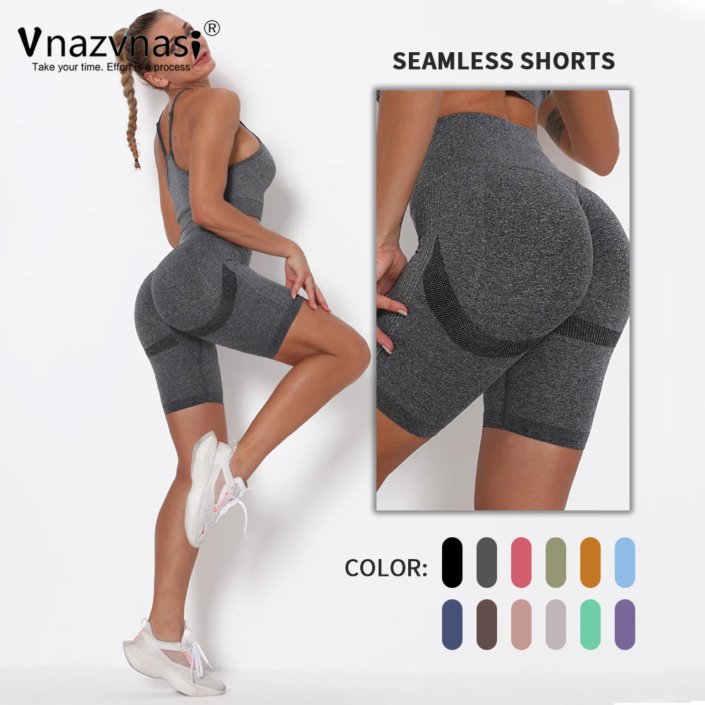 Vnazvnasi Seamless Run Shorts for Women Yoga Leggings Bicycles for Fitness Sports Push Up Tights Workout Clothes Sportswear Gym