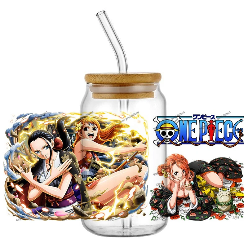 Popular Classics Anime One Piece Fashion 16oz UV DTF 3D Transfer Sticker Decals Wraps Glass Can Cups Creative Craft DIY view 5