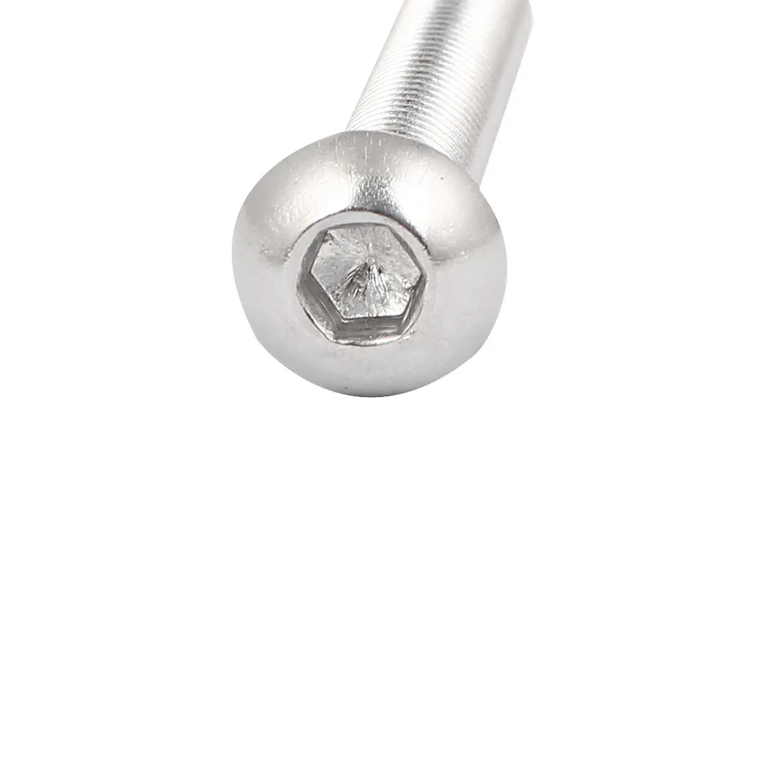 5/10/20Pcs Full Thread Button Head Socket Cap Screw Bolt Stainless Steel Allen Hex Drive Screws Bolts Silver Tone M6 M8 8-75mm
