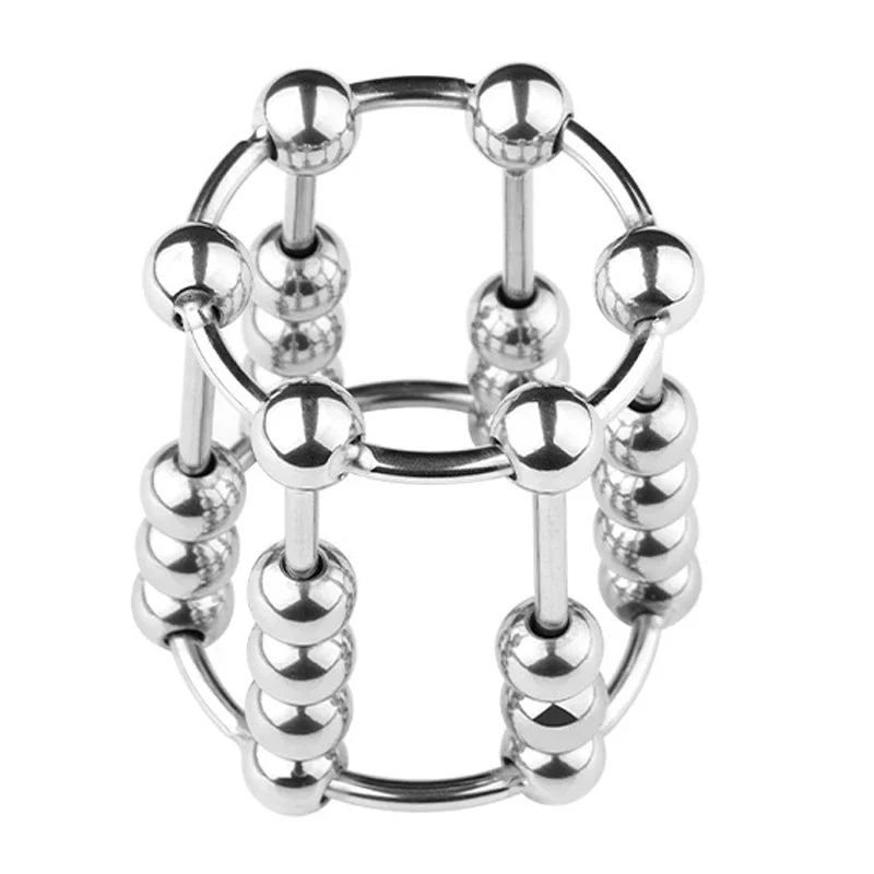 Sextoys Men Adult Binding Penis Delay Device Metal Cock Ring Stainless Steel Sliding Ball Locking Ring Ejaculation Delay S