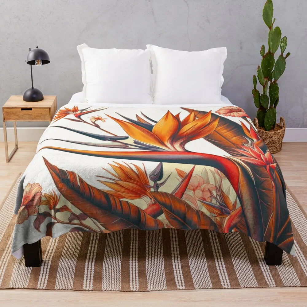 

Flower Bird of Paradise v5 Throw Blanket anime Giant Sofa Blankets