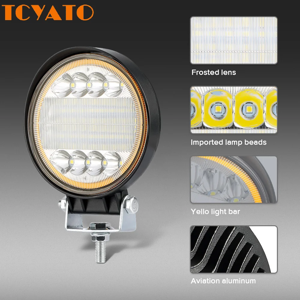 

TCYATO 2 шт. 4,5-дюймовые комбинированные светодиодные фары (флод/спот) с тройным рядом для внедорожников, пикапов, UTV, SUV, грузовиков, лодок