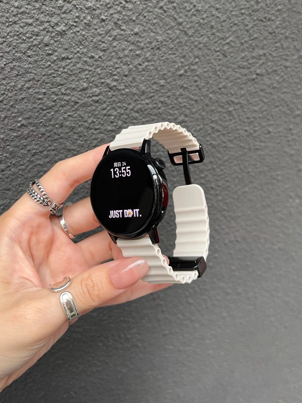 Ocean Silikon-Schlaufenarmband für Samsung Galaxy Watch 7, 6, 5, 40 mm, 44 mm, verstellbares Armband, Armband für Galaxy 4 6 Classic 20/22 mm – Detail 15