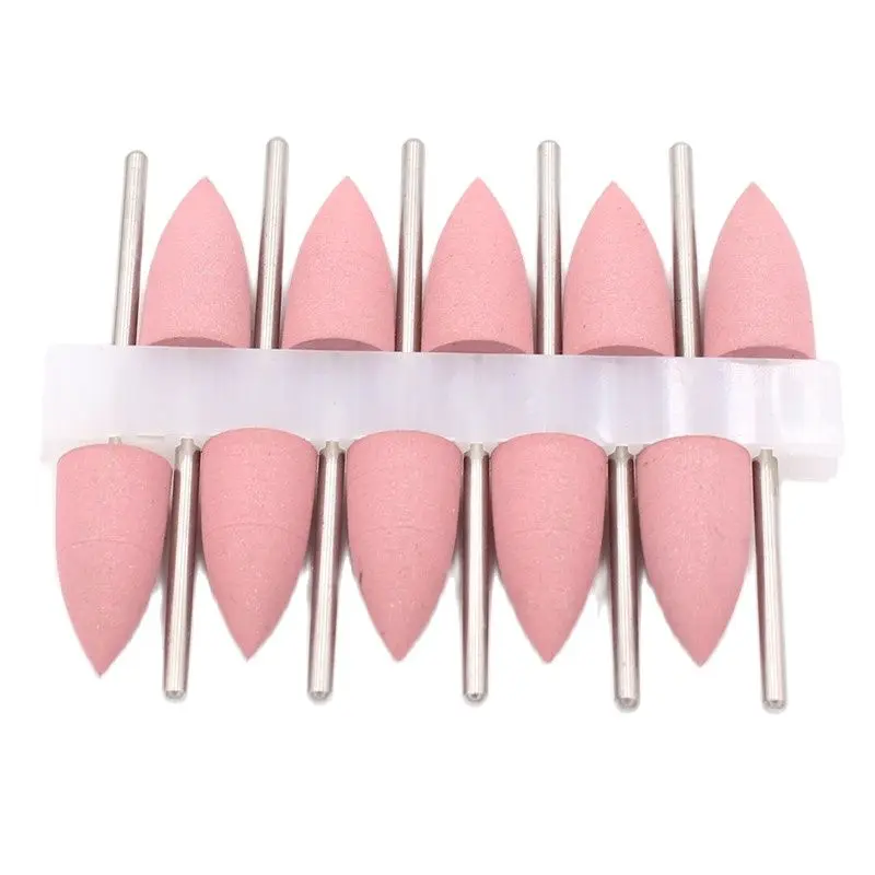 10pcs Silicone Rubber Dental Polishing Polisher Grinders Nail Drill Bits for Electric Manicure and Oral Intial Polishing Burs