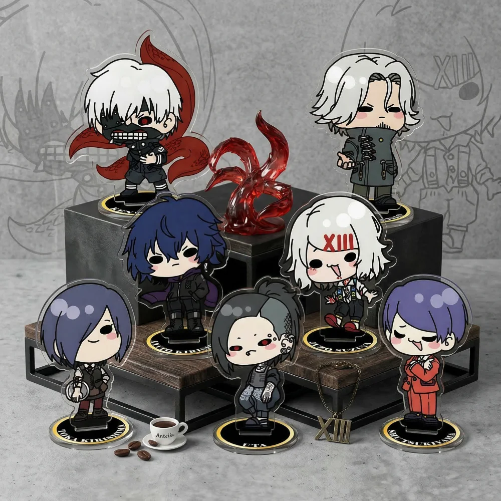 Anime Tokyo Ghoul Stand Kaneki Ken Touka Kirishima Action Figure Keychain Ornament Acrylic Toy Collections Gifts Peripherals