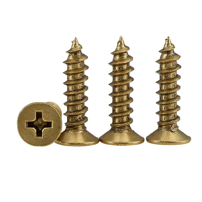 200pcs M2 M2.6 M3 Golden Silver Bronze Black Length 4-16mm 4 Color Steel Phillips Flat Countersunk Head Self-tapping Wood Screw
