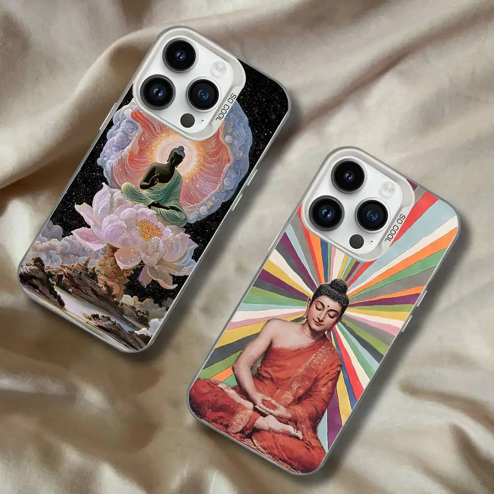 

The Buddha For iPhone 17,16,15,14,13,12,11,Mini,Pro,E,SE4,XS,MAX White Shockproof Candy Matte Cover