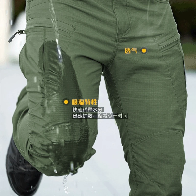 Men's IX5 Tactical Military Pants Multi-pockets Army Field Combat Work Cargo Trousers Outdoor Waterproof Sports Hiking Pants