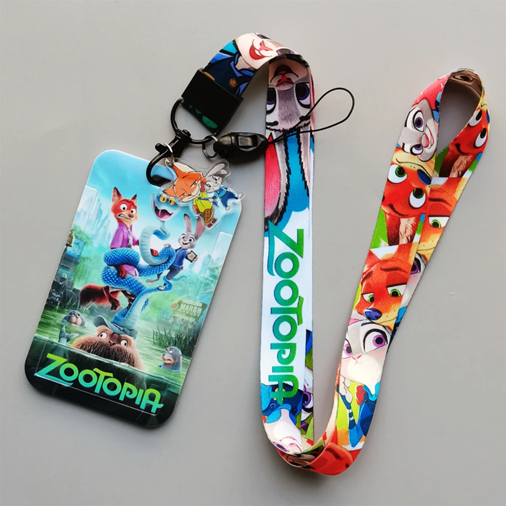Zootopia Bus Metro Card Holder with Polyester Lanyard, ABS Case for Students & Anime Lovers - Image 4