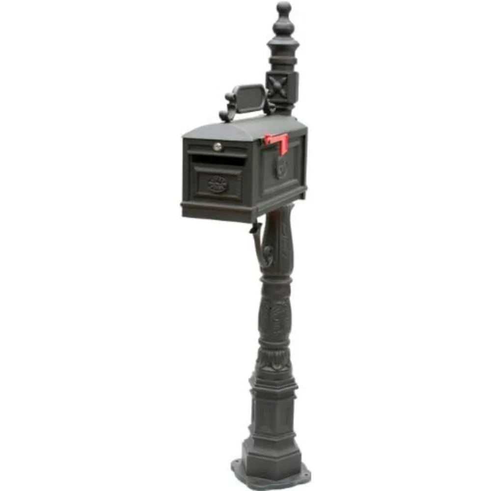 

Locking Decorative Residential Curbside Cast Aluminum Mailbox Black
