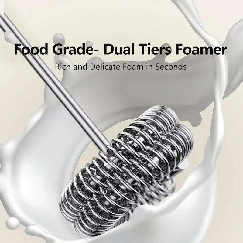 رغوة الحليب الكهربائية اللاسلكية، خلاط USB صغير 3 سرعات رغوة الحليب المحمولة للقهوة، صانع رغوة الكابتشينو