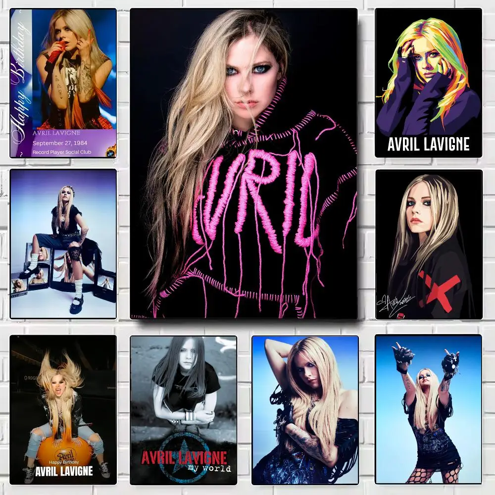 Singer Punk A-Avril Lavigne Poster Modern Wall Art for Bedroom Living Room Cafe Bar Aesthetic Home Decor Gift