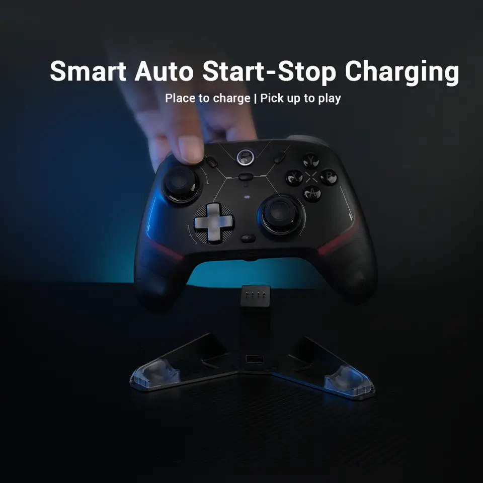 محطة شحن GameSir Nova سايكلون 2 تارانتولا برو رصيف شحن ذراع تحكم إيقاف وتشغيل ذكي شريط إضاءة RGB - 6
