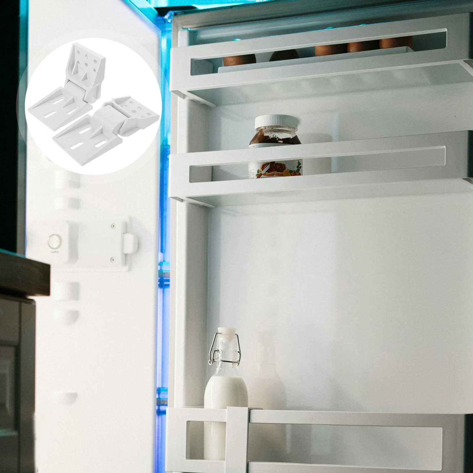 2 قطعة استبدال مفصل الثلاجة 95 ° 110 ° ملحقات الأبواب القابلة للطي، مفصلات أرجوحة الثلاجة، بلاستيك صغير عالمي #1