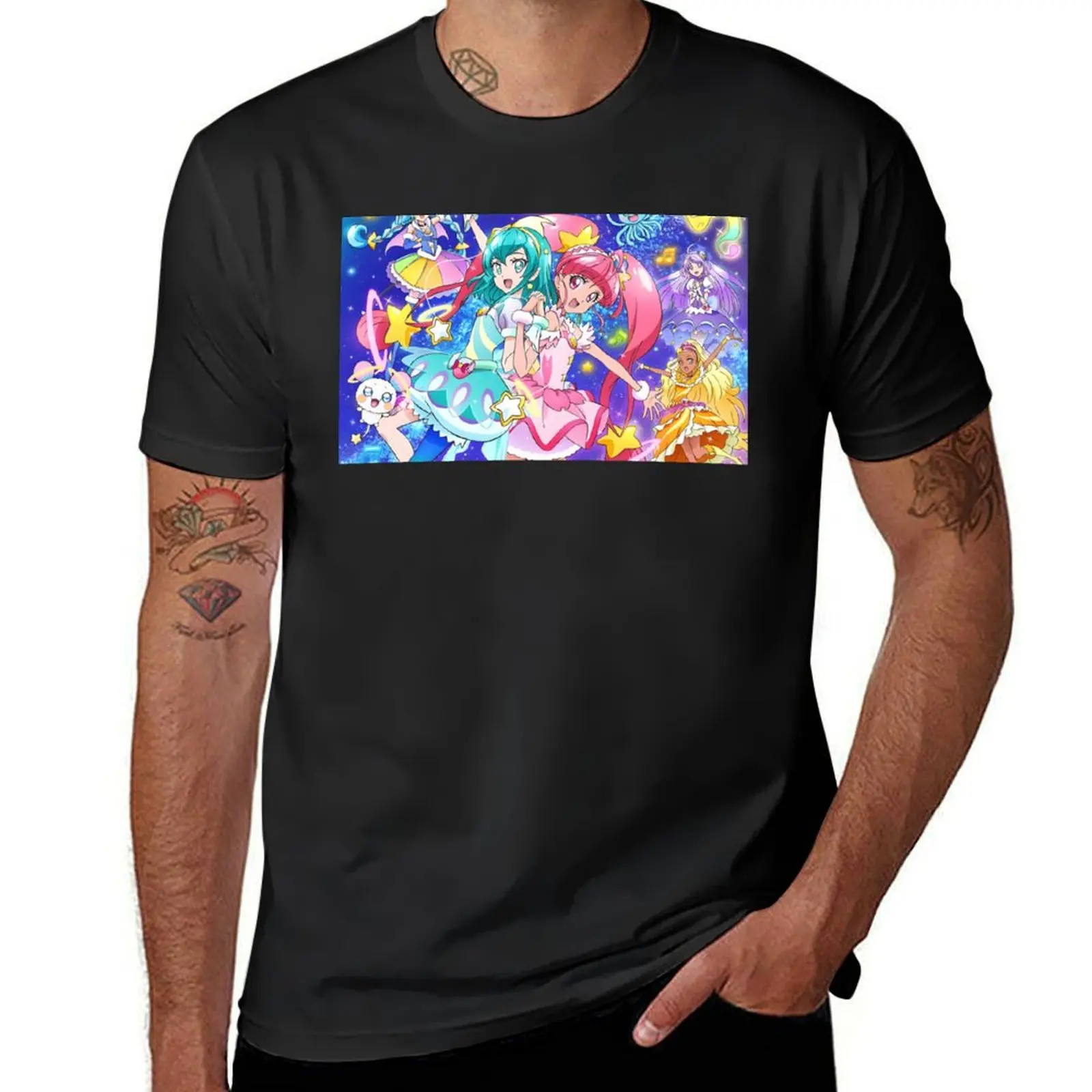 Star Twinkle Precure - All Princess T-Shirt Short sleeve tee Aesthetic clothing plain black t shirts men