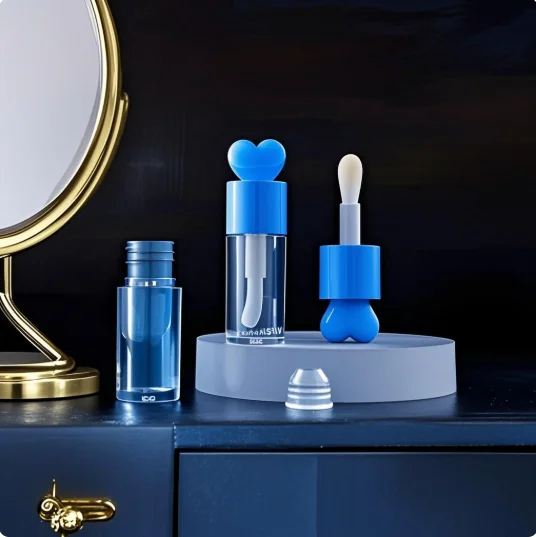 空のボトル唇釉容器ポータブルハート 4/6 ミリリットルリップグロスチューブマット太いロッド大型ブラシ容器メイクアップツール