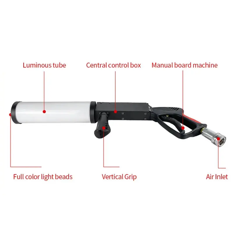 Imagem -04 - Led Co2 Gás Coluna Gun Seco Ice Jet Fog Smoke Machine Stage dj Disco Gun 3m Tube para Boate Festa de Casamento Performance