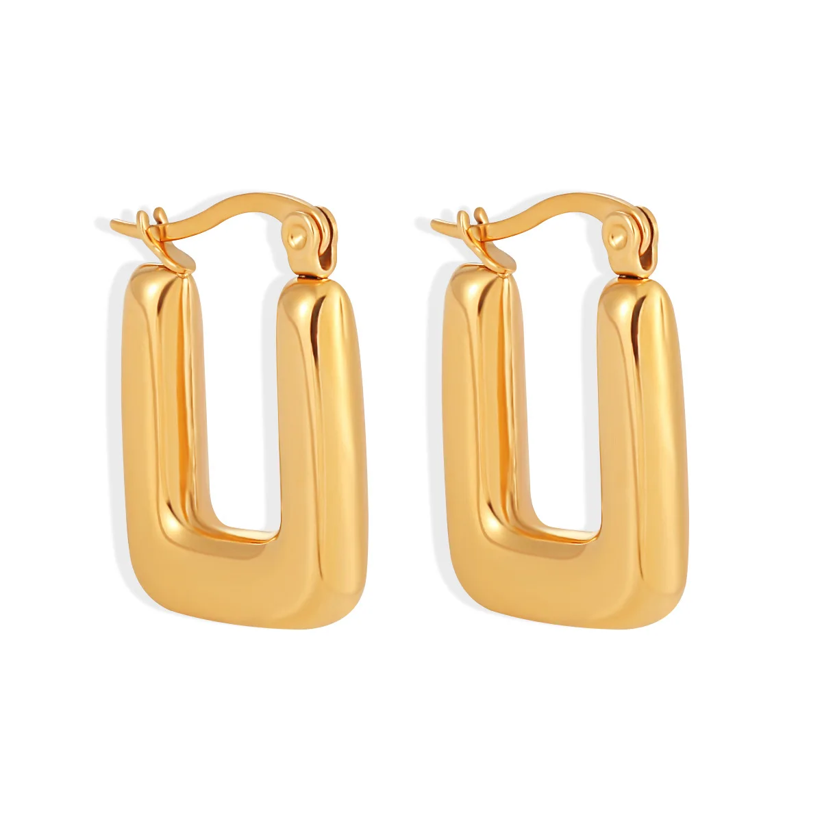 

18K Pure Gold Exquisite Earrings AU750 Material Rectangular Earrings High-quality Gift for Women