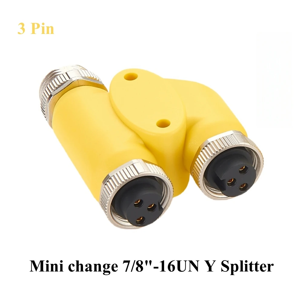

3 Way Mini-fast 7/8" Y Connector 7/8"-16UN Male to Female H Distributor IP67 Waterproof Circular Connector for DeviceNet IO-Link