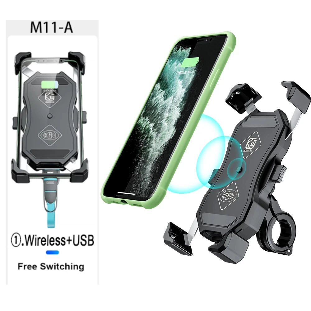 

Motorbike Motorcycle Handlebar Mobile Phone Holder Wireless Charger USB Charging For iphone Motorcycle Cellphone Holder Tablet