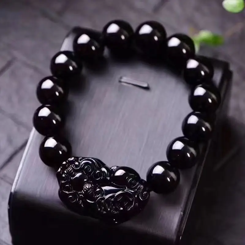 Obsidian Patron Saint Bracelet for Men and Women