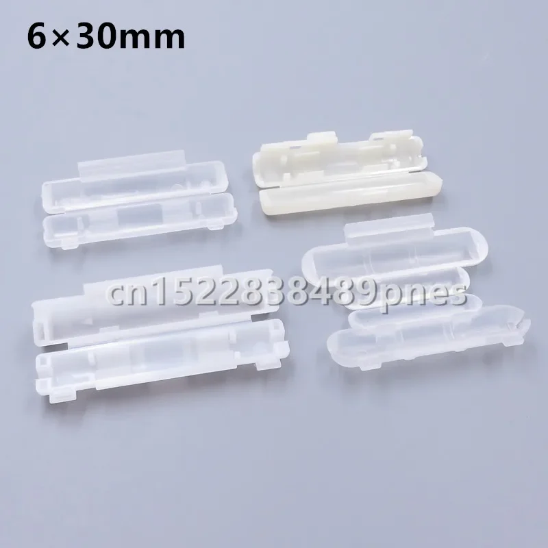 6x30mm 6*30mm Wiring Harness White Double Glass Tube Fuse Holder Flip Type Fuses Box Fuse Plug With Terminal