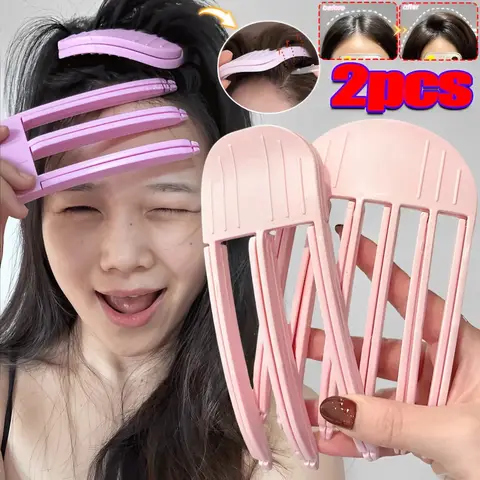 3/6 치아 푹신한 머리 뿌리 클립 빗 게으른 머리 탑 스타일링 컬링 배럴 휴대용 한국어 머리카락 클립 볼륨 바람 조각 빗