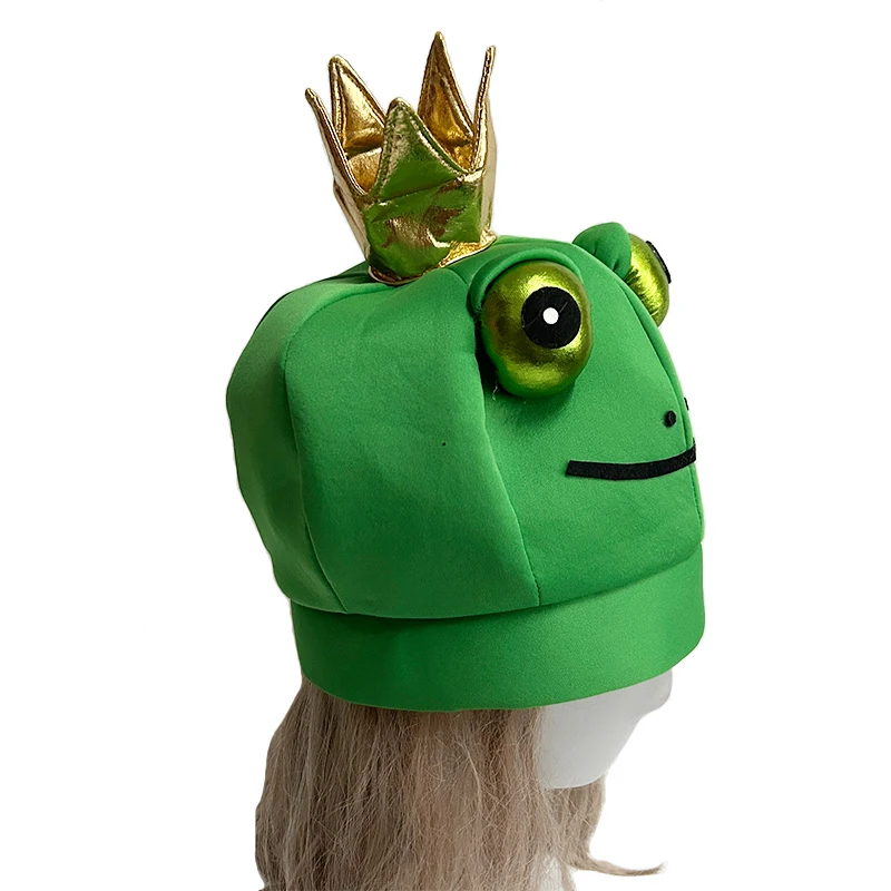 Women Frog Prince Carnival Headgear Cap Prop Men Teenagers Adult Cute Green Frog Costume Hat New Arrival 2026