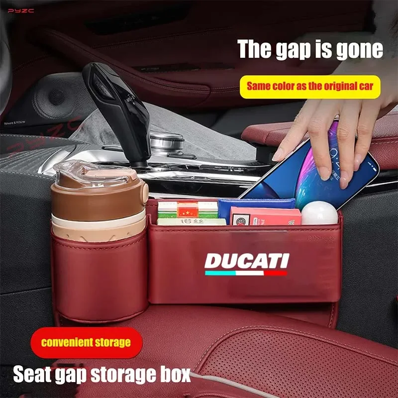 Multifunction Car Seat Gap Organizer Storage Box Pocket Cup Phone For Ducati Panigale V2 V4 1199 Diavel 1200 Multistrada 950