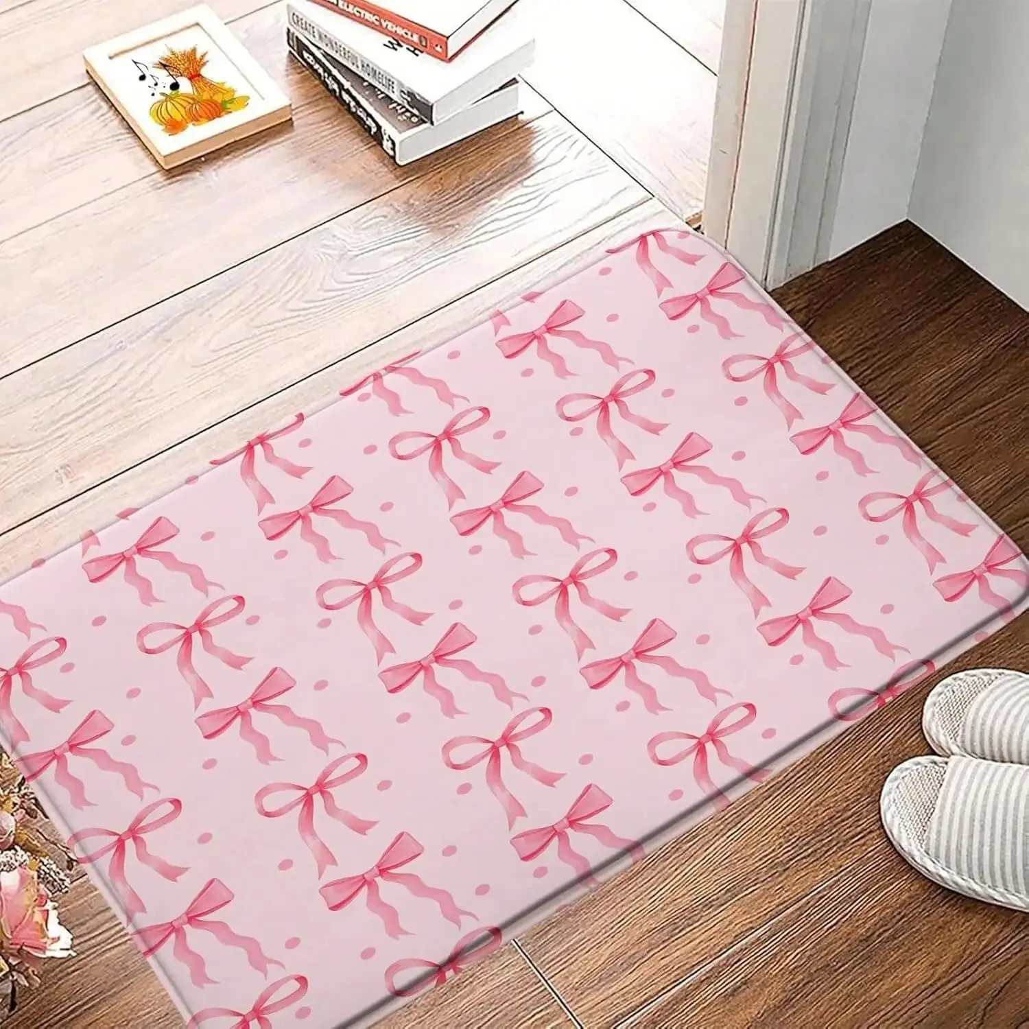 Niedlicher Schleife-Teppich, Matte, Teppich, rutschfest, saugfähig, weich, schnell trocknend, modisch, moderne Heimdekoration für Badezimmer, Dusche, Zimmer, Badewanne, INS