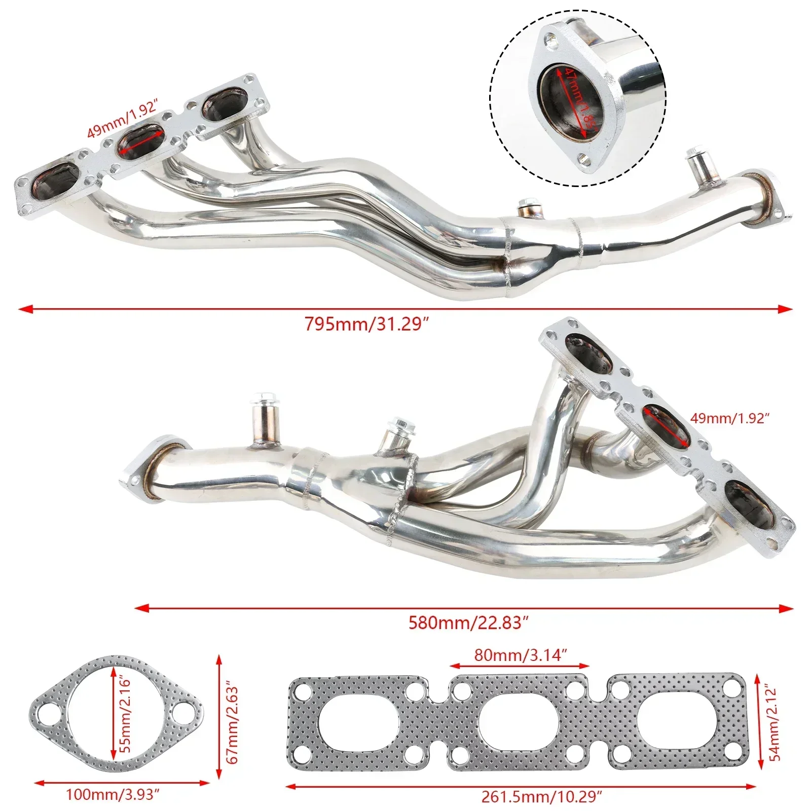 스테인레스 스틸 배기 매니폴드 헤더, BMW E46 325i 테일 파이프, 부식 방지 스틸, 녹슬지 않는 스틸, 잘 팔리는