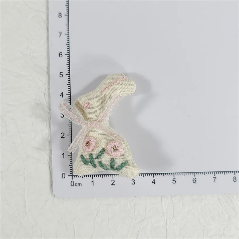 Fermagli per capelli con coniglio di peluche Forcine per coniglietto carino 3D per ragazze Tessuto di cotone Abbigliamento per capelli per bambini Accessori fai da te