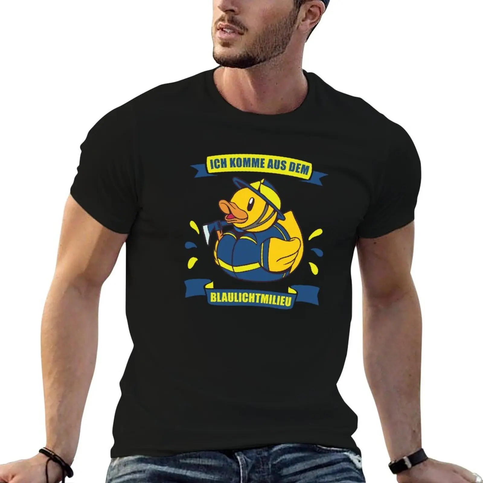 Camiseta con diseño de pato de goma Rescuer de Blue Light Environment, camiseta con luz azul, camisetas de anime, camiseta oversize