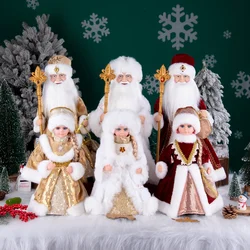 Santa Claus Figure Christmas Electric Santa Plush Toys Clause Christmas Decoration For Home 2026 Christmas Ornaments Snow Maiden