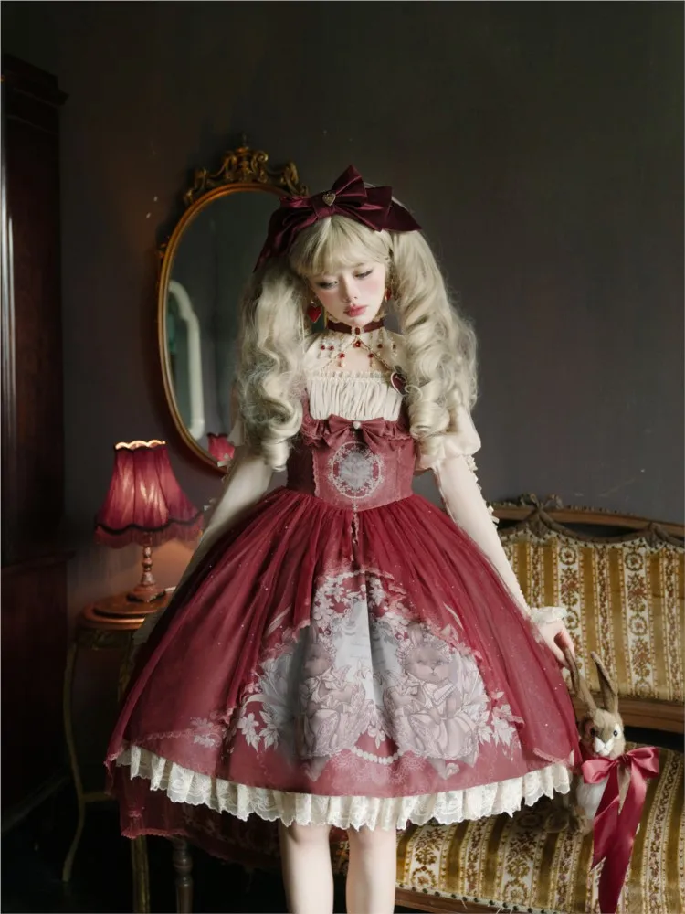 

Mysterious Paradise red cute suit dress