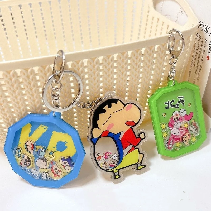 Crayon Shin-Chan Lovely Shake Key Buckle Backpack Pendant Acrylic Hanging Decoration Fun Toys Holiday Gifts for Boys and Girls