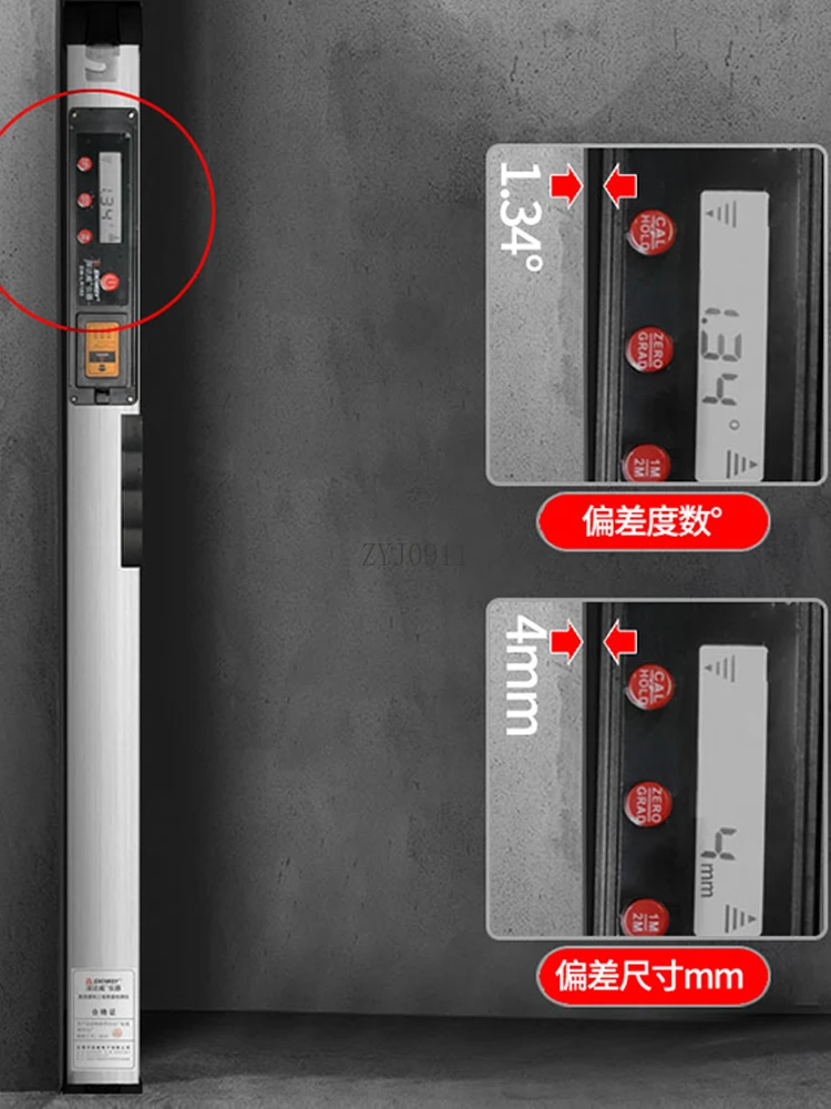 مسطرة إلكترونية قابلة للطي من سبائك الألومنيوم بطول 2 متر، شاشة عرض مزدوجة، مسطرة هندسية للقياس عالي الدقة