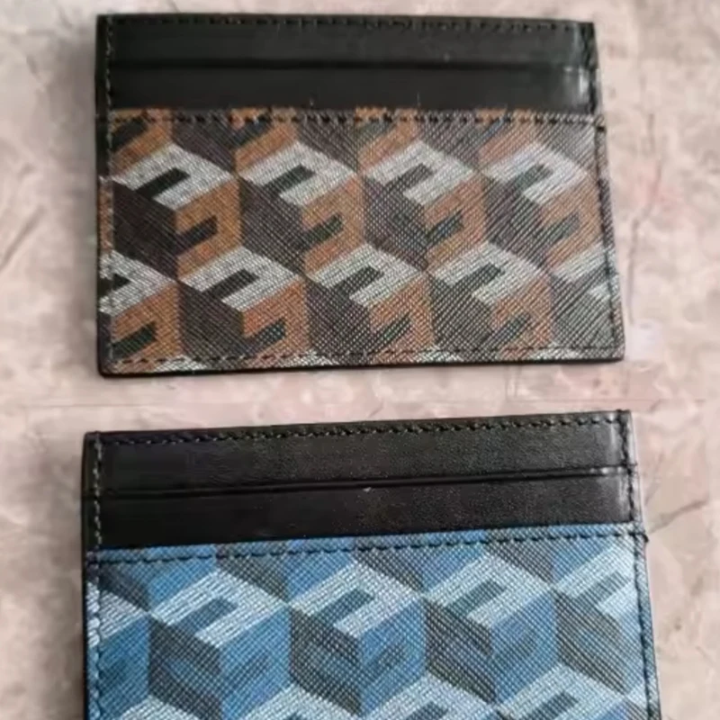 Klassisches Modisches 3D-Muster-Design Multifunktionale Leder-Kartenhalter Schutzclip Geldbörse