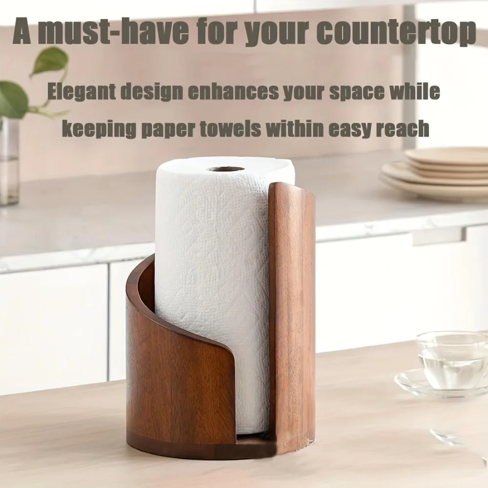 Farmhaus-Stil Küchenrollenhalter aus Rustikalem Holz für Küchenorganisation Perfekte Geschenkidee für Feiertage und Einweihungsfeiern – Detail 4