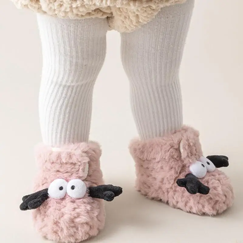 54DF أحذية أرضية مضادة للانزلاق أحذية دافئة للرضع مثالية لمغامرات المشي في الشتاء