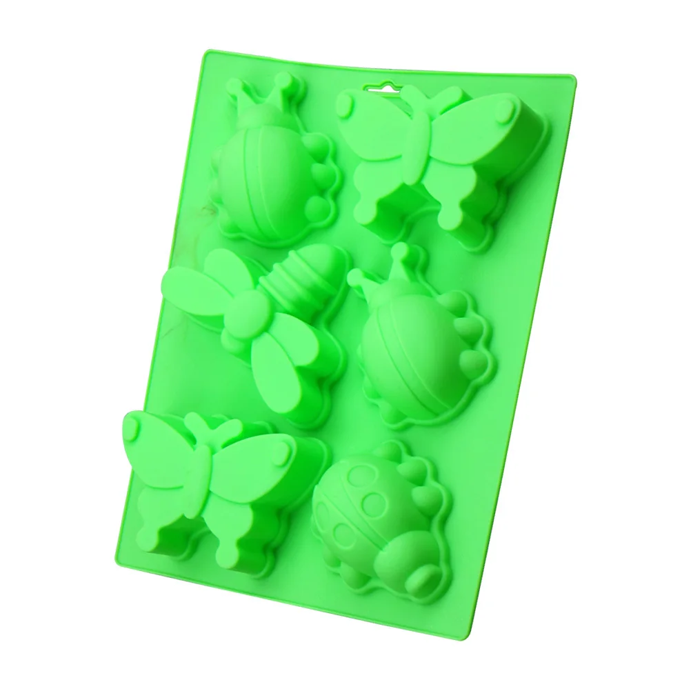 Moldes de silicona para dulces, chocolates antiadherentes, moldes para hornear jabón Diy, formas de mariquita de libélula aprobadas resistentes al calor